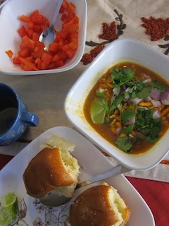 Misal with garnishes